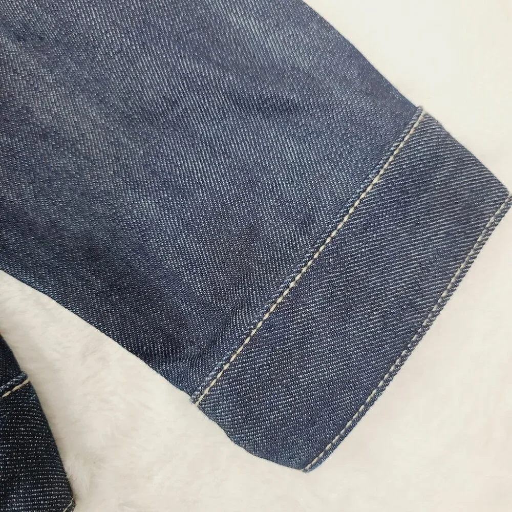 Levi's Men's Solid Dark Blue Spread‎ Collar Denim Relaxed Trucker Jacket Size XL - Picture 6 of 12